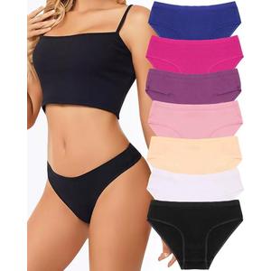 Cotton Underwear for Women Sexy Low Rise Ribbed Breathable Soft Hipster Full Coverage Briefs Cheeky (3X-Large, Multicolor)