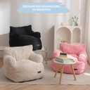 MAXYOYO Kids Bean Bag Chair, Stuffed Toddler Bean Bag Sofa with Filler Bean Bag Chair for Boys and Girls, Lazy Sofa with Pocket Floor Chair for Gaming, Reading, Beige