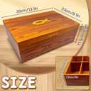 Hand-Carved Acacia Wooden Tea Box Organizer Storage Box, 8 Compartments Multi-Use Tea Bag Holder, Large Capacity for 80+ Tea Bag Storage, with Exquisite Patterns Tea Organizers and Storage