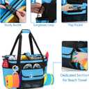 Fasrom XL Beach Tote Bag with Cooler Compartment, Large Mesh Beach Pool Bag with Wet & Dry Separation for Swim, Travel