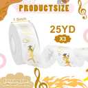 3 Rolls 75 Yards Drill Team Homecoming Mum Ribbons Gold Foil Sports Ribbon Crafting Sewing DIY Crafts Drill Team Cheerleader Gifts for Homecoming Week Party Decorations