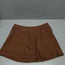 Women Swim Skirt Tummy Control Swimsuit Skirt with Built-in Shorts High Waisted Split Swim Bottom (Brown, L)