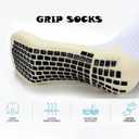 Grip Socks Soccer Men's Non Slip Soccer Socks for Kids Pilates Socks Men Women 4Pairs (White)