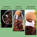 AEFPOYMXU 3 Pcs Glass Jars with Cork Ball Lid Set Kitchen Food Terrarium Airtight Clear Storage Canisters with Wooden Lids for Cookie Candy Coffee Bean Spice Sugar Rice