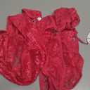 Avidlove Women Plus Size Lingerie Lace Teddy Deep V Lingerie Bodysuit One Piece Babydoll 14-22 Plus (X-Large, Rose Red)