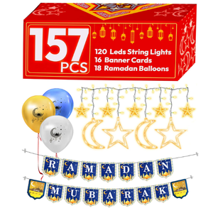 OLEEK ramadan decorations for home 2026 set ( ramadan's lights 2 rmadan banner 18 ramdan balloons card) ramadan decor ramadan gifts for kids ramdan decoration