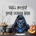 DIY Diamond Desktop Ornament, Crystal Halloween Diamond Art Painting Tabletop Ornaments Single Sided, Horror Mask Diamond Ornament for Adult Beginner Home Office Decor Crafts Present 8x8 Inches