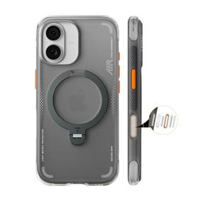 TORRAS Ostand Q3 Air for iPhone 17 Case with 360 Magnetic Stand, Fit for MagSafe, Mil-Grade Drop Tested, Camera Control Button, Shockproof Phone Case for iPhone 17 6.3'', Shadow Black