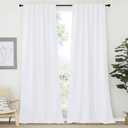 NICETOWN Window Treatment Curtains for Guestroom, (Pure White Color) W52 x L108, 2 PCs, Back Tab/Rod Pocket Draperies for Apartment