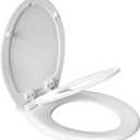 American Standard Round Toilet Seat with Toddler Seat, Soft Close, 2 in 1 Seat, White, Great for Adults and Child