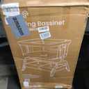 GROWNSY 5-in-1 Baby Bassinet Bedside Sleeper with Gentle Rocking Mode, 6 Adjustable Heights, Full Breathable Mesh, Convertible to Portable Crib, Bassinets with Mattress & Wheels, Beige, Standard