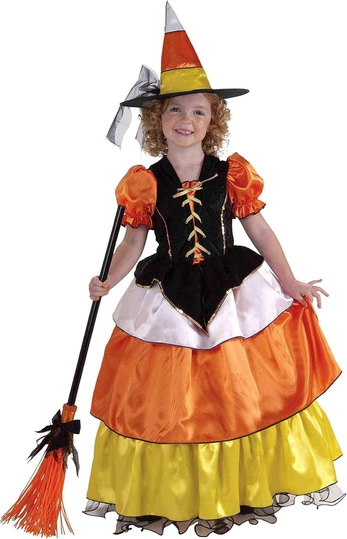 Forum Novelties Candy Corn Witch Costume, Child's Small, Orange / White / Yellow (Black, S)