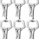 6 Pack 6 Inch C-Clamp Locking with Swivel Pads Heavy Duty Pliers for Craftsmen Home Workshop