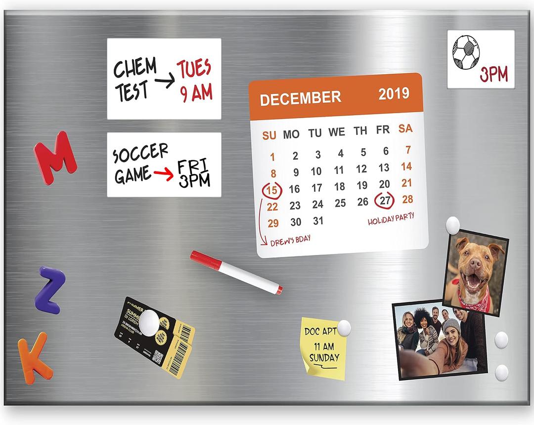 Magnet and Message Board | Super Jumbo 30 x 40 x 0.7 Inch Magnet and Message Board | Mountable Steel Bulletin Board (Silver)