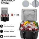 Car Trunk Organizer and Storage with Lid & Removable Leakproof Cooler Bag, Car Accessories 6 Removable Dividers for Custom Space, Collapsible Large Trunk Organizers Interior for SUV Sendan with Cover