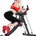 KESHWELL Ab Machine, Ab Workout Equipment For Home, Whole Body Exercise Waist Trainer For Women, Ab Machine For Stomach Workout, Foldable Fitness Exercise Equipment With Resistance Bands & LCD Display