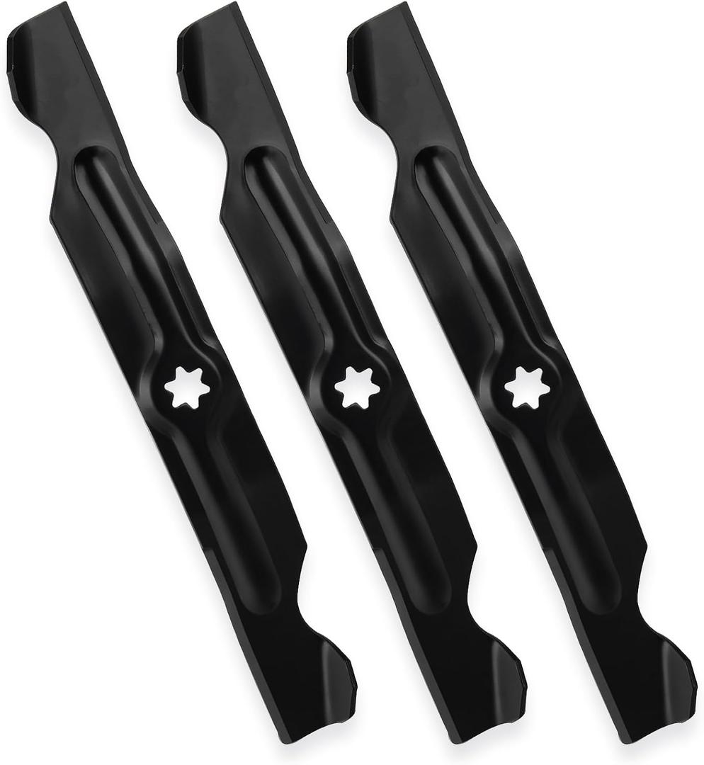 942-04053C 50 inch 6-Star Blades for Cub Cadet Troy Bilt MTD RZT 50 LT1050 LGT1050 LTX1050 LTX1050KW 50" Deck Zero-Turn Mower Lawn Tractor 942-04053A 742-04053A 742-04053C (High-Lift) 3-Pack, Black