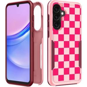 for Galaxy A36 5G Phone Case Women - Cute Girls Cover Girly Kawaii Aesthetic Unique Design Fashion Heavy Duty Protective Shockproof Military Grade Teens for Samsung Galaxy A36 5G Cases (Plaid)