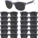 12Pcs Checkered Pattern Sunglasses Bulk, Racing-Themed Party Favors for Birthdays Beach Summer Events