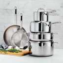 Tramontina Signature Tri-Ply Clad Stainless Steel 10-Piece Cookware Set with Lids, Pots and Pans Kitchen Set, Induction-Ready, Dishwasher-Safe, NSF-Certified, Made in Brazil