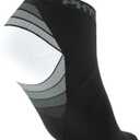 Physix Gear Short Compression Socks for Men & Women - Best Low Compression Socks Women & Men Ankle Socks with Arch Support (Black/White)
