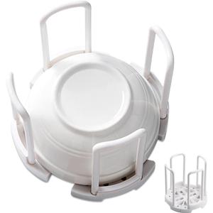 Retractable Dish Oganizer,Simplicity ABS and PP Material RV Dish Storage Bowl Holder,White Bowl Organizer for Kitchen Cabinets Chopsticks Storage Rack