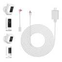 1 Pack - 16Ft/5m Charge Cable with Compatible with Ring Spotlight Camera Plus/Pro USB Plug Power Adapter Type C Charge Cable to Barrel Ring DC Plug Adapter to Continuously Charge Your Camera (White)