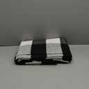 SEEKSEE Cotton Buffalo Plaid Rug 3'x5' Black and White Checked Rug Washable Doormats Indoor Outdoor Rugs for Layered Front Door Mats, Porch, Kitchen, Farmhouse, Entryway