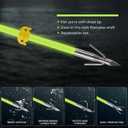 6 Pack 32 inch Bowfishing Arrows with Broadheads and Safty Slides Bow Fishing Arrow Luminous for Compound Bow Recurve Bow Fishing Hunting, 35 inch