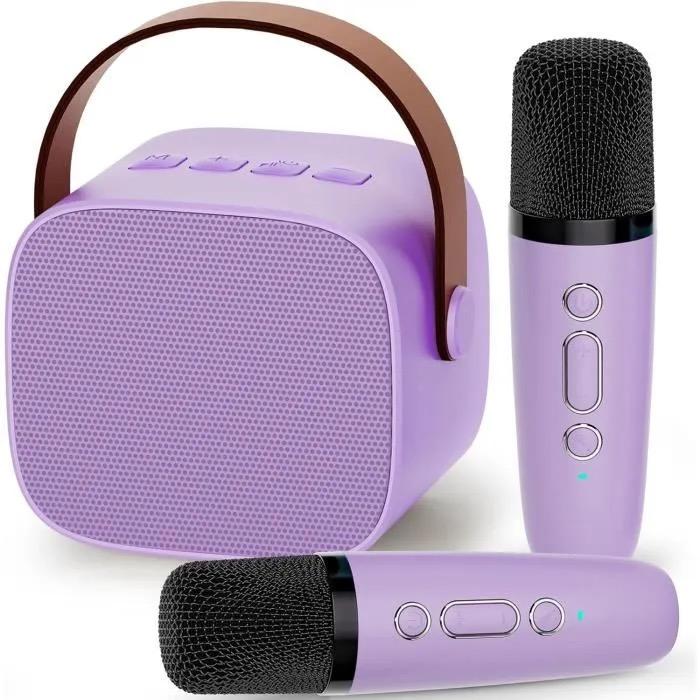 Mini Karaoke Machine Toy for Kids, Portable Karaoke Machine with 2 Wireless Microphone for 4,5,6,7,8,9,10,11,12+ Years Old Christmas Birthday Gifts Girls Boys 