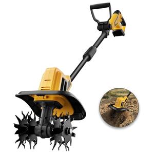 Cordless Garden Tiller Cultivator Compatible with Dewalt 20V MAX Battery, 270 RPM Electric Rototiller, 48 Steel Tines, 8.7" Tilling Width, 6.3" Depth, Rotary Tiller for Lawn/Gardening/Soil(Tool Only)