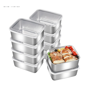 10Pack 16oz Stainless Steel Snack Containers for, Easy Open Leak Proof Metal Snack Containers with Lids, Stackable Metal Lunch Box for Daycare, School and Travel