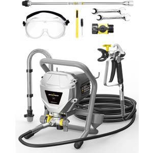 MaXpray M1 Airless Paint Sprayer, Highly Efficient Thinning-Free Minimal Overspray for Up to 10 Gallon DIY Painting Projects Home Interior & House Exterior, Comes with Sprayer Accessories (Gray)