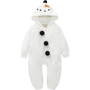 Okbebe Baby Boys Girls Halloween Thanksgiving Christmas Cartoon Snowman Costume Romper Bodysuit With Hat (White-snowman, 2T-3T)