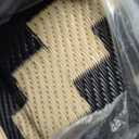 SAND MINE Reversible Mats, Plastic Straw Rug, Modern Area Rug, Large Floor Mat and Rug for Outdoors, RV, Patio, Backyard, Deck, Picnic, Beach, Trailer, Camping (10' x 10', Black & Beige Lattice)