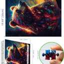 MINIWAN 1000 Piece Puzzles for Adults, Colorful Brown Bear Puzzle for Adults, Hard Challenge Art Jigsaw Puzzles, for Gifts Birthday Party Games Family, 27.5 * 19.7 inch Dust Free Puzzle