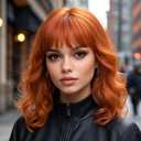 Ginger Wigs for Women Short Wavy Bob Orange Wig With Bangs Heat Resistant Synthetic Wigs for Daily Party Cosplay Costume Wig Use