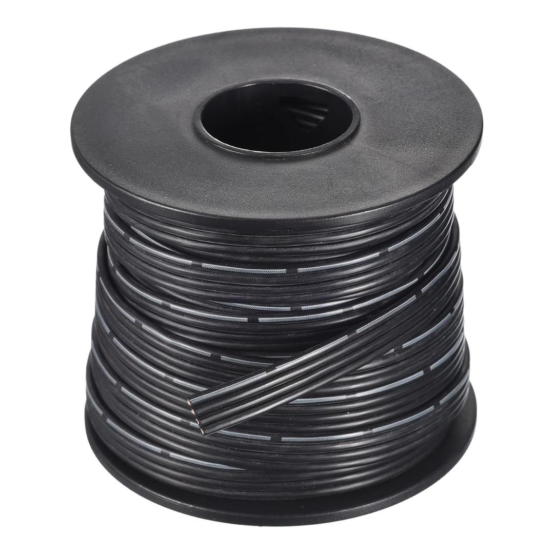 MECCANIXITY 20AWG Silicone Ribbon Cable 4Pin 20 Gauge Flat Cable Flexible Silicone Wire 10m/32.8ft Black Stranded Tinned Copper Wire for Model Plane, Model Car, Electric Appliance