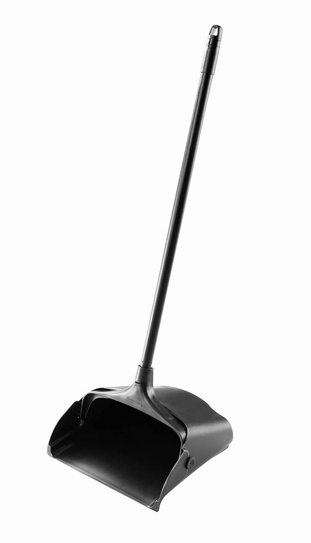 Rubbermaid Commercial Products Dustpan with Long Handle, Plastic, Black, Compatible with Any Broom for Lobby/Restaurant/Office/Home/Dog Pooper Scooper, 12.50" Wide Rubbermaid Commercial Products Dustpan with Long Handle, Plastic, Black, Compatible with Any Broom for Lobby/Restaurant/Office/Home/Dog Pooper Scooper, 12.50" Wide