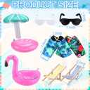 2 Pack Christmas Doll Accessories Beach Doll Clothes Miniature Beach Prop Set Include Chair Swim Ring Sunglasses for Christmas Decoration Accessories