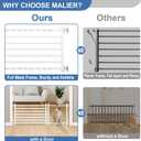 Malier Indoor Dog Gate with Door, 26-41" Extra Wide Full Metal Pet Gate Short Dog Gate for Stairs, Pressure Mount 24'' Tall Small Puppy Gate, Easy Step Over Low Gate for Doorways