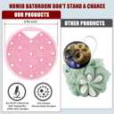 2 x Heavy Duty Silicone Body Scrubber  Anti Zinc Infused-Lymphatic Brush Exfoliating Body Scrubber for Shower Body,with Stiff and Soft Bristles for Anti-Puffiness,Blood Circulation- Pink