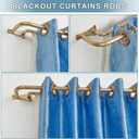 Antique Gold Double Curtain Rods, Wrap Around Double Curtain Rods for Window 28-48 Inch, Room Darkening Double Drapery Rods, 3/4-Inch Front and 5/8 Inch Back Telescoping Double Blackout Curtain Rods