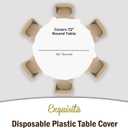 Exquisite 12-Pack Plastic Tablecloth 84 inch Round Value Pack Plastic Table Cover - White