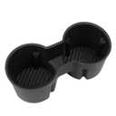 Custom Fit Center Console Cup Holder Insert for Tesla Model 3 / Model Y, Waterproof Silicone Coaster Storage Organizer, Anti-Slip and Noise-Reducing Spill Proof Bottle Holder Limiter Automotive Interior Accessories, Carbon Fiber Pattern Bottom (Black)