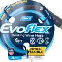 Camco EVOFlex 4-Ft RV Drinking Water Hose - Features Extra Flexible Design w/Stainless Steel Strain Relief Ends - Lead-Free, BPA-Free and Phthalate-Free - 5/8 ID (22590)