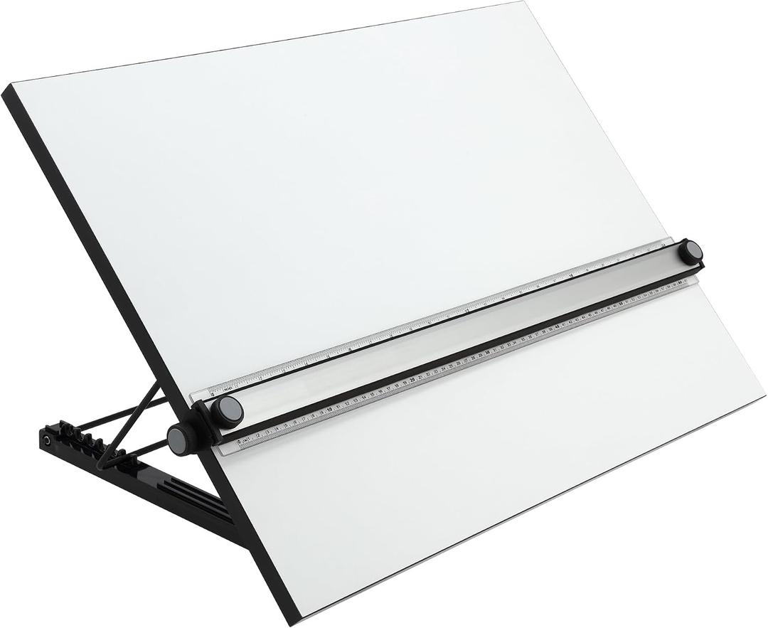 Acurit Multi-Angled 24x36 PXB Drawing Board for Artists and Designers - Portable Tabletop Workspace, Drawing, Sketching, Drafting, Painting - Portable Laminated Surface w/Ruler & Parallel Motion Bar