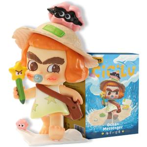 52TOYS CiCiLu Ocean Messenger Series Blind Box, 1 Pc Collectible Toy Kawaii Creative Gift Room Decor Desktop Decoration 3.94 Inch, Gift for Birthday Party