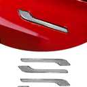 Carbon Fiber Door Handle Cover, Door Handle Protective Cover Decoration Compatible with Tesla Model Y/3 Accessories (2017-2025) Highland & Juniper Compatible (4 Pieces) (Silver with drip)