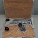 Adjustable C Shaped Side Table, C Table End Table with Wheels for Sofa, 360 Swivel Sofa Table for Livingroom,Bedroom,Study and Small Spaces,Bedside Table (Rectangle,Original Wood)